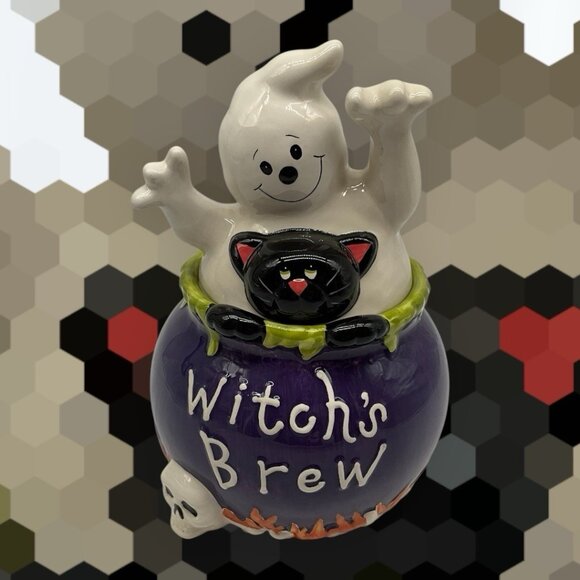 David's Cookies Vintage Halloween Witch's Brew Cookie Jar Kitchen Collectible - Picture 14 of 16